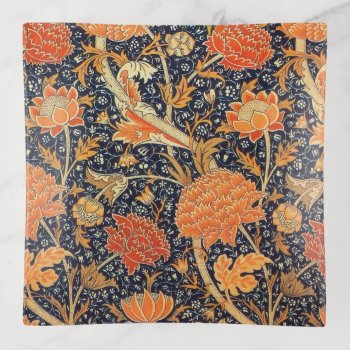 William Morris Cray Floral Art Nouveau Pattern Trinket Tray by artfoxx at Zazzle