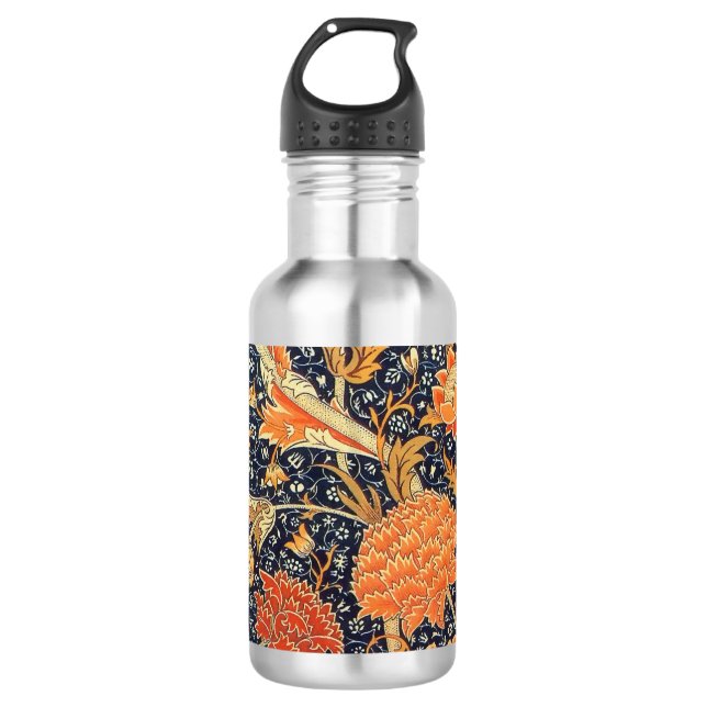 William Morris Cray Floral Art Nouveau Pattern Water Bottle (Front)