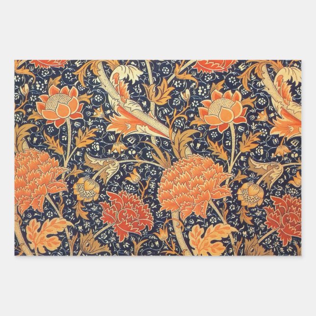 William Morris Cray Floral Art Nouveau Pattern Wrapping Paper Sheets (Front)