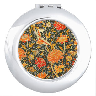 William Morris Cray Floral Pattern Vintage Compact Mirror