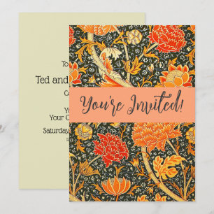 William Morris Cray Floral Pattern Vintage Invitation