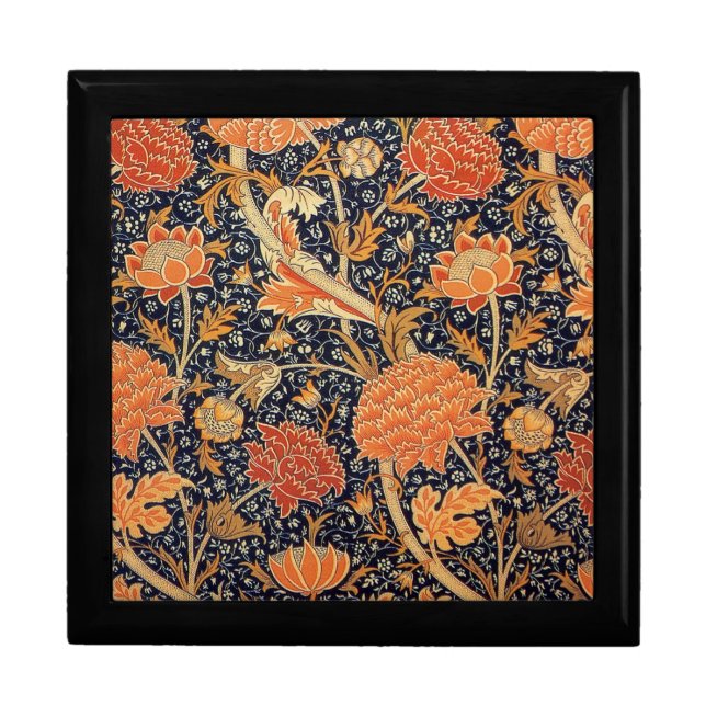 William Morris Cray Floral Pattern Vintage Jewelry Box (Front)