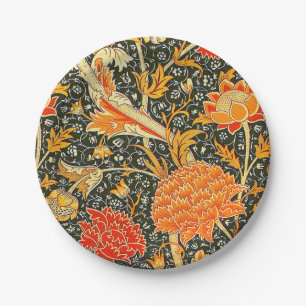 William Morris Cray Floral Pattern Vintage Paper Plates