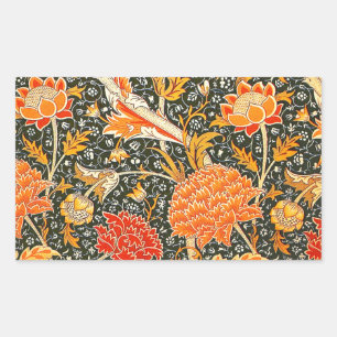 William Morris Cray Floral Pattern Vintage Rectangular Sticker