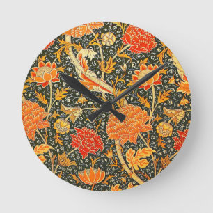 William Morris Cray Floral Pattern Vintage Round Clock