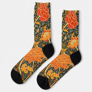William Morris Cray Floral Pattern Vintage Socks