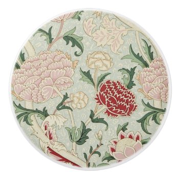 William Morris Cray Floral Pre-raphaelite Vintage Ceramic Knob by artfoxx at Zazzle