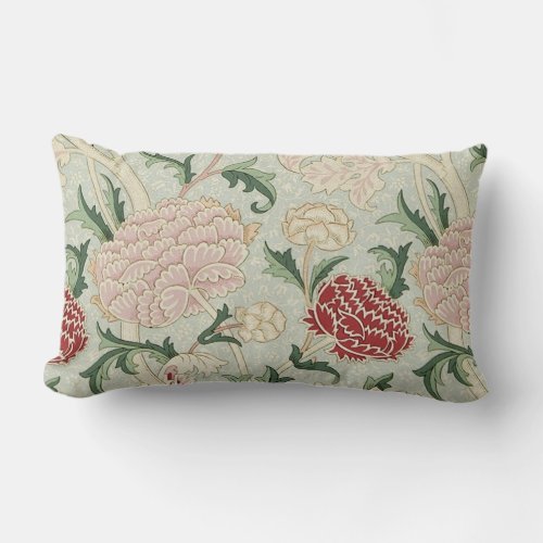 William Morris Cray Floral Pre_Raphaelite Vintage Lumbar Pillow