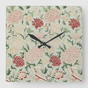 William Morris Cray Floral Pre-Raphaelite Vintage Square Wall Clock