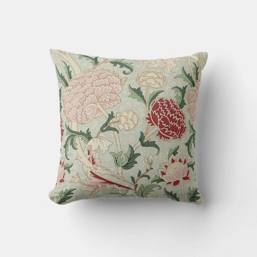 William Morris Cray Floral Pre_Raphaelite Vintage Throw Pillow