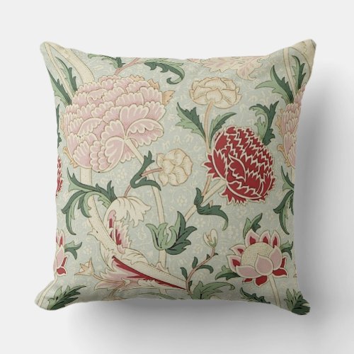 William Morris Cray Floral Pre_Raphaelite Vintage Throw Pillow