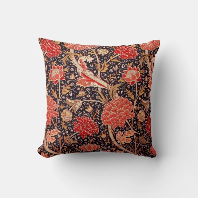 William Morris "Cray" Floral Throw Pillow (Front)