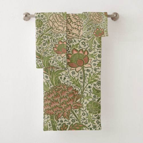 William Morris Cray Sage Flower Floral Botanical Bath Towel Set