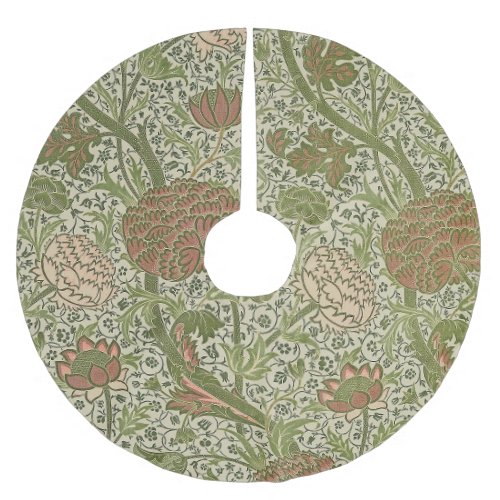 William Morris Cray Sage Flower Floral Botanical Brushed Polyester Tree Skirt