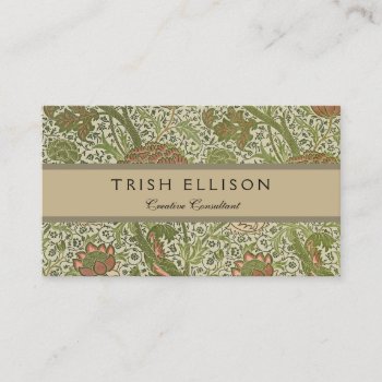 William Morris Cray Sage Flower Floral Botanical Business Card by vintagechicdesign at Zazzle
