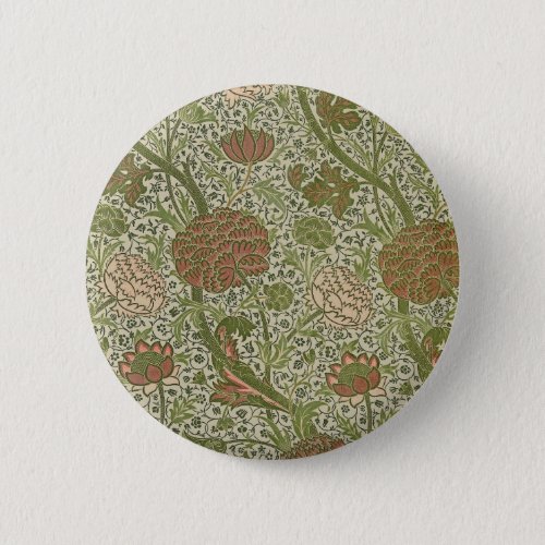 William Morris Cray Sage Flower Floral Botanical Button