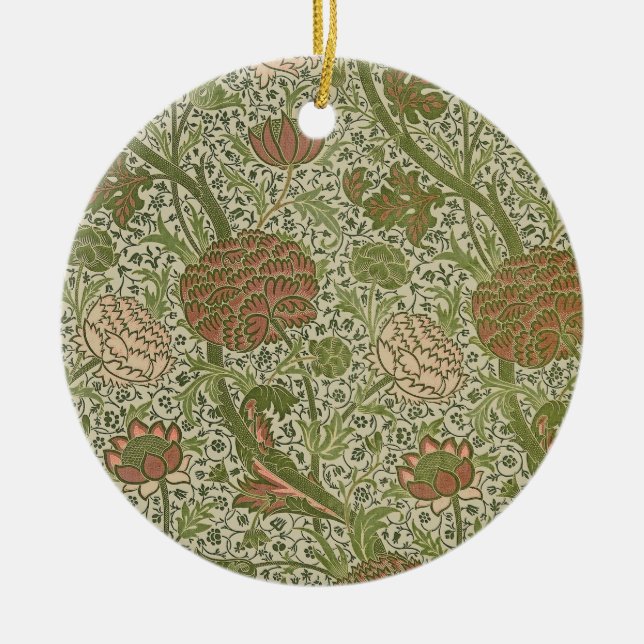 William Morris Cray Sage Flower Floral Botanical Ceramic Ornament (Front)