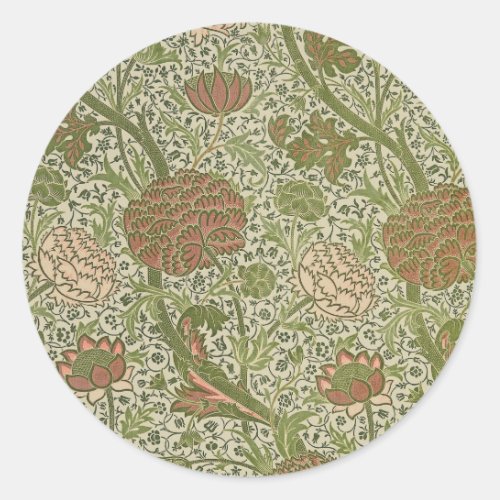 William Morris Cray Sage Flower Floral Botanical Classic Round Sticker