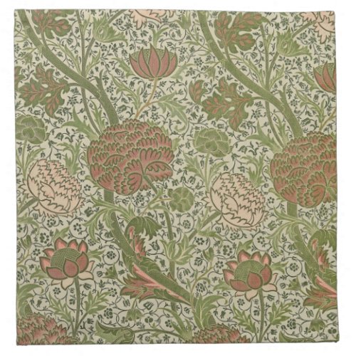 William Morris Cray Sage Flower Floral Botanical Cloth Napkin