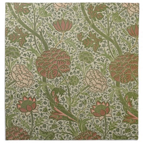 William Morris Cray Sage Flower Floral Botanical Cloth Napkin