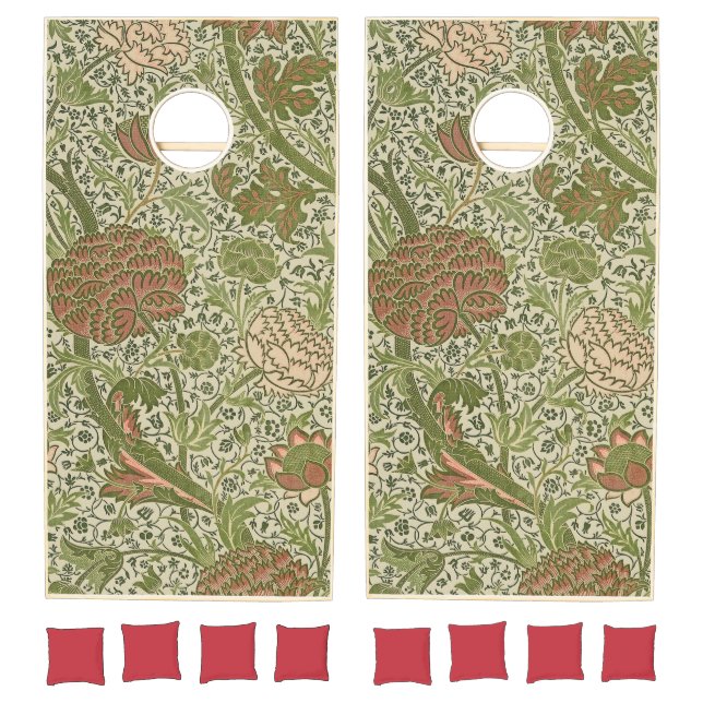 William Morris Cray Sage Flower Floral Botanical Cornhole Set (Set)