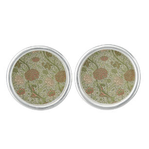 William Morris Cray Sage Flower Floral Botanical Cufflinks
