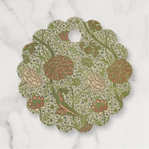 William Morris Cray Sage Flower Floral Botanical Favor Tags