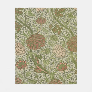William Morris Cray Sage Flower Floral Botanical Fleece Blanket