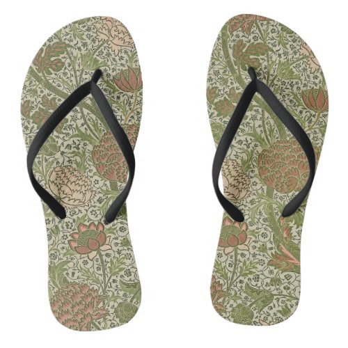 William Morris Cray Sage Flower Floral Botanical Flip Flops