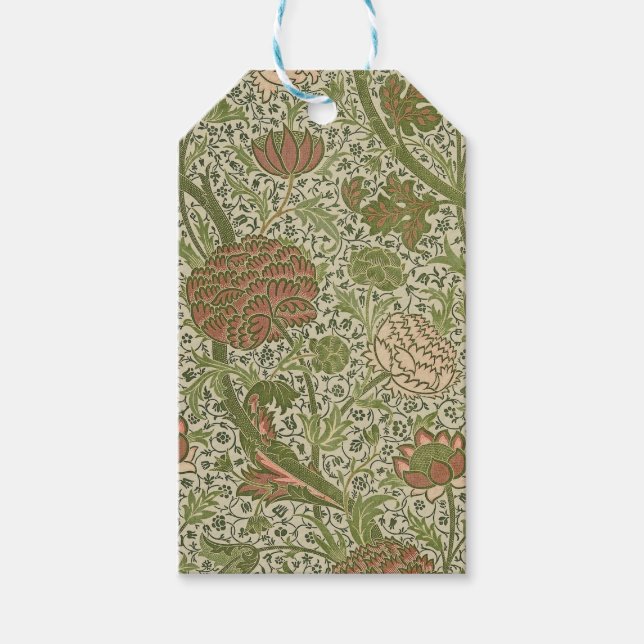 William Morris Cray Sage Flower Floral Botanical Gift Tags (Front)