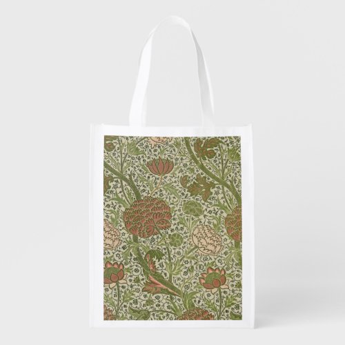 William Morris Cray Sage Flower Floral Botanical Grocery Bag