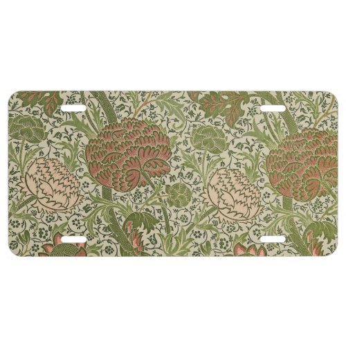 William Morris Cray Sage Flower Floral Botanical License Plate