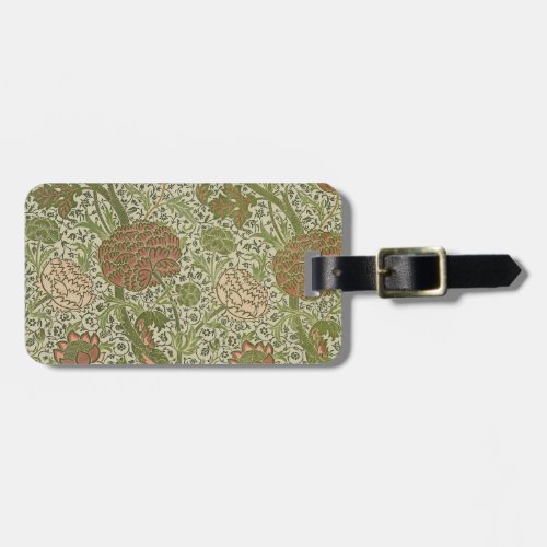 William Morris Cray Sage Flower Floral Botanical Luggage Tag