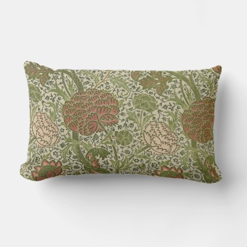 William Morris Cray Sage Flower Floral Botanical Lumbar Pillow