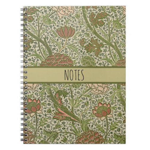 William Morris Cray Sage Flower Floral Botanical Notebook