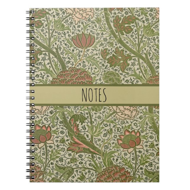 William Morris Cray Sage Flower Floral Botanical Notebook (Front)