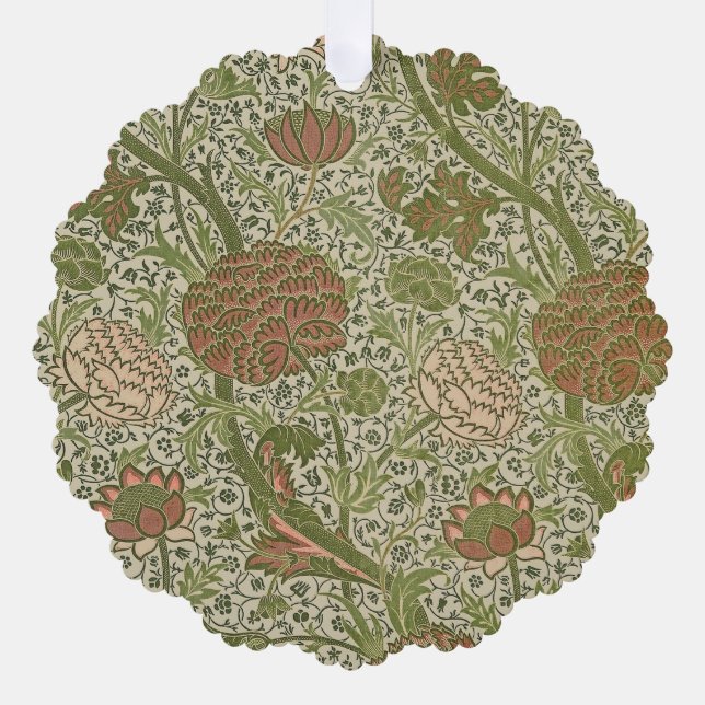William Morris Cray Sage Flower Floral Botanical Ornament Card (Front)