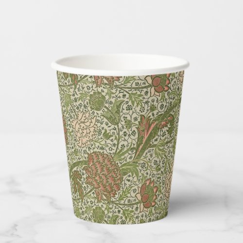 William Morris Cray Sage Flower Floral Botanical Paper Cups