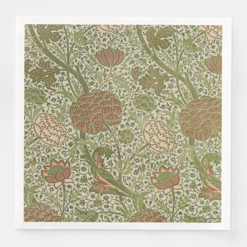 William Morris Cray Sage Flower Floral Botanical Paper Dinner Napkins