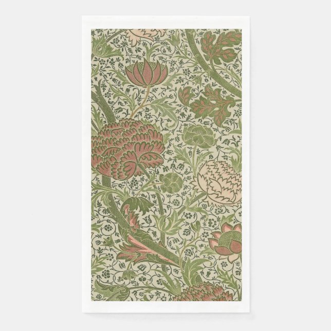 William Morris Cray Sage Flower Floral Botanical Paper Guest Towels (Front)