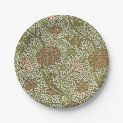 William Morris Cray Sage Flower Floral Botanical Paper Plates