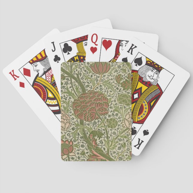 William Morris Cray Sage Flower Floral Botanical Poker Cards (Back)