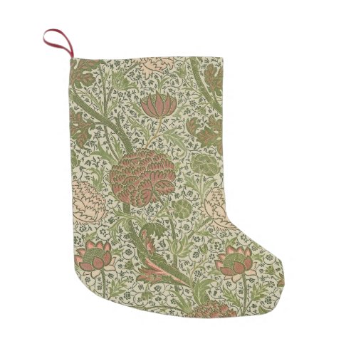 William Morris Cray Sage Flower Floral Botanical Small Christmas Stocking