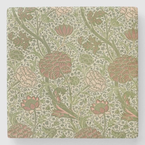 William Morris Cray Sage Flower Floral Botanical Stone Coaster