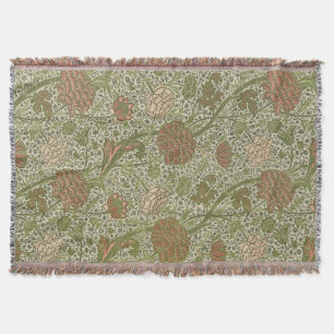 William Morris Cray Sage Flower Floral Botanical Throw Blanket