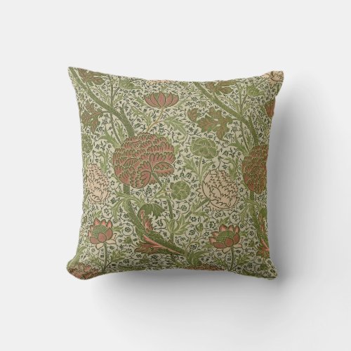 William Morris Cray Sage Flower Floral Botanical Throw Pillow