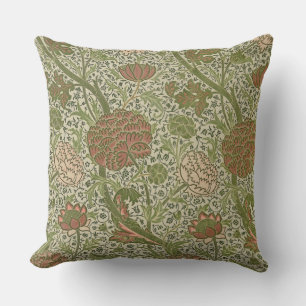 William Morris Cray Sage Flower Floral Botanical Throw Pillow