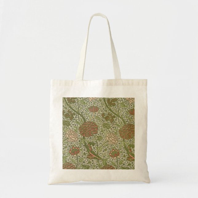 William Morris Cray Sage Flower Floral Botanical Tote Bag (Front)