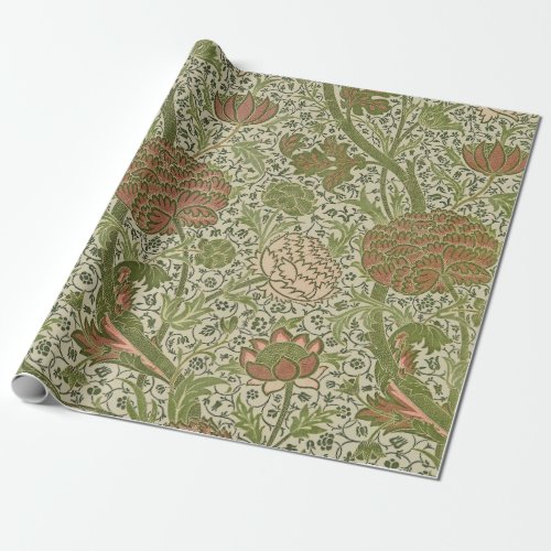 William Morris Cray Sage Flower Floral Botanical Wrapping Paper
