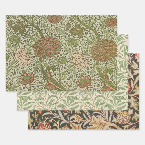 William Morris Cray Sage Flower Floral Botanical Wrapping Paper Sheets